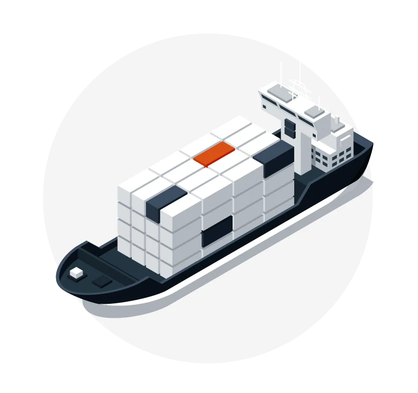 Cargo ship carrying shipping containers for international moving